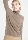 Pull col roulé femme en cachemire taupe - LILLY 3