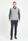 Gilet col V sans manches homme en cachemire gris clair - LUKE 9